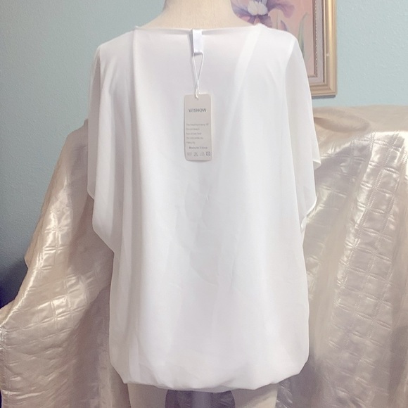 VIISHOW Women's Summer Loose Casual Short Sleeve Chiffon Top T-Shirt Blouse - Picture 7 of 13